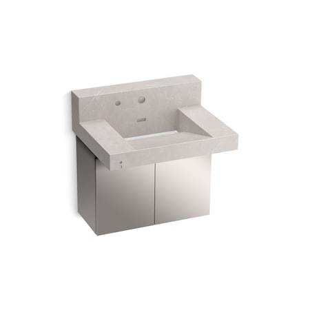 Kohler 30In Wall-Mount Lavatory System With Backsplash In Desertsilver 81024-BSS-KED